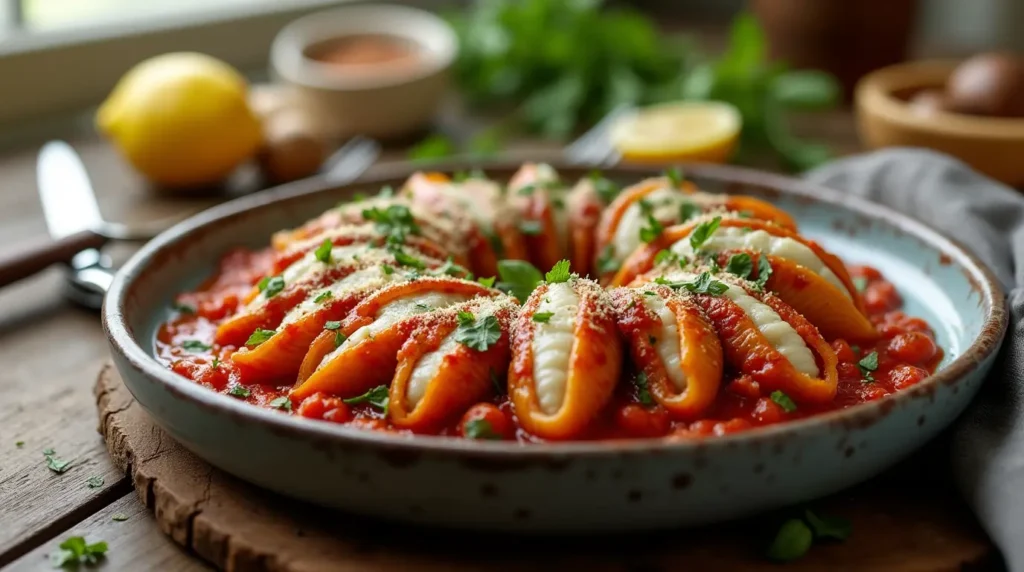 stuffed shells with meat and ricotta